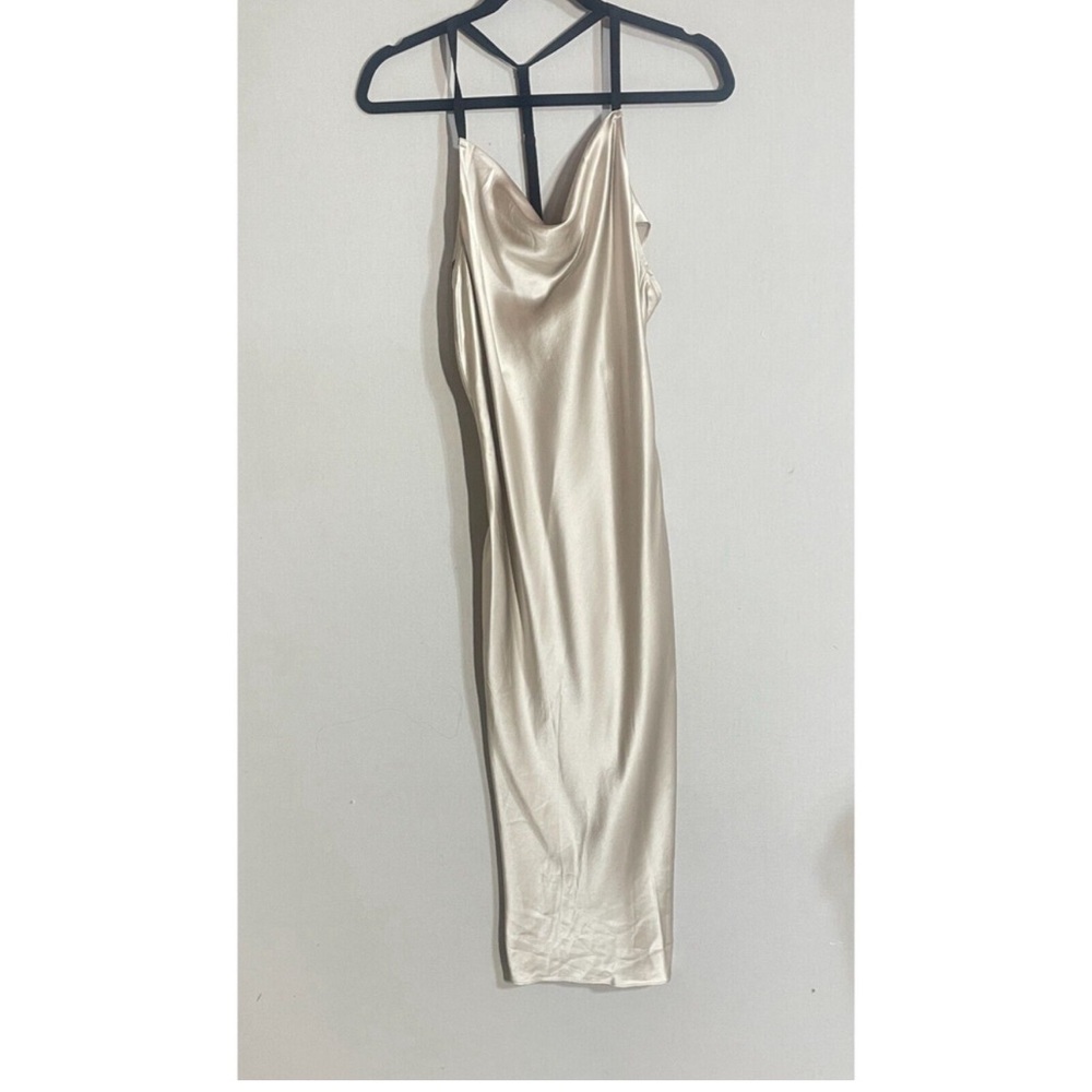 Fleur Du Mal Dress Women S Silk Cowl Neck Midi Slip Party Minimalist Strappy